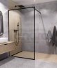 AQUAFORM - ścianka prysznicowa TEINE 80 typu Walk-In szkło transparentne 6mm profil CZARNY  AQ.103-12-30080-02